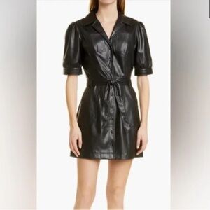 Paige Mayslie vegan leather black dress